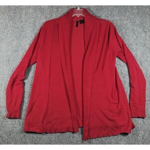 Nue Options Women's Open‎ Front Sweater Career Dressy regular Small, Dark Red